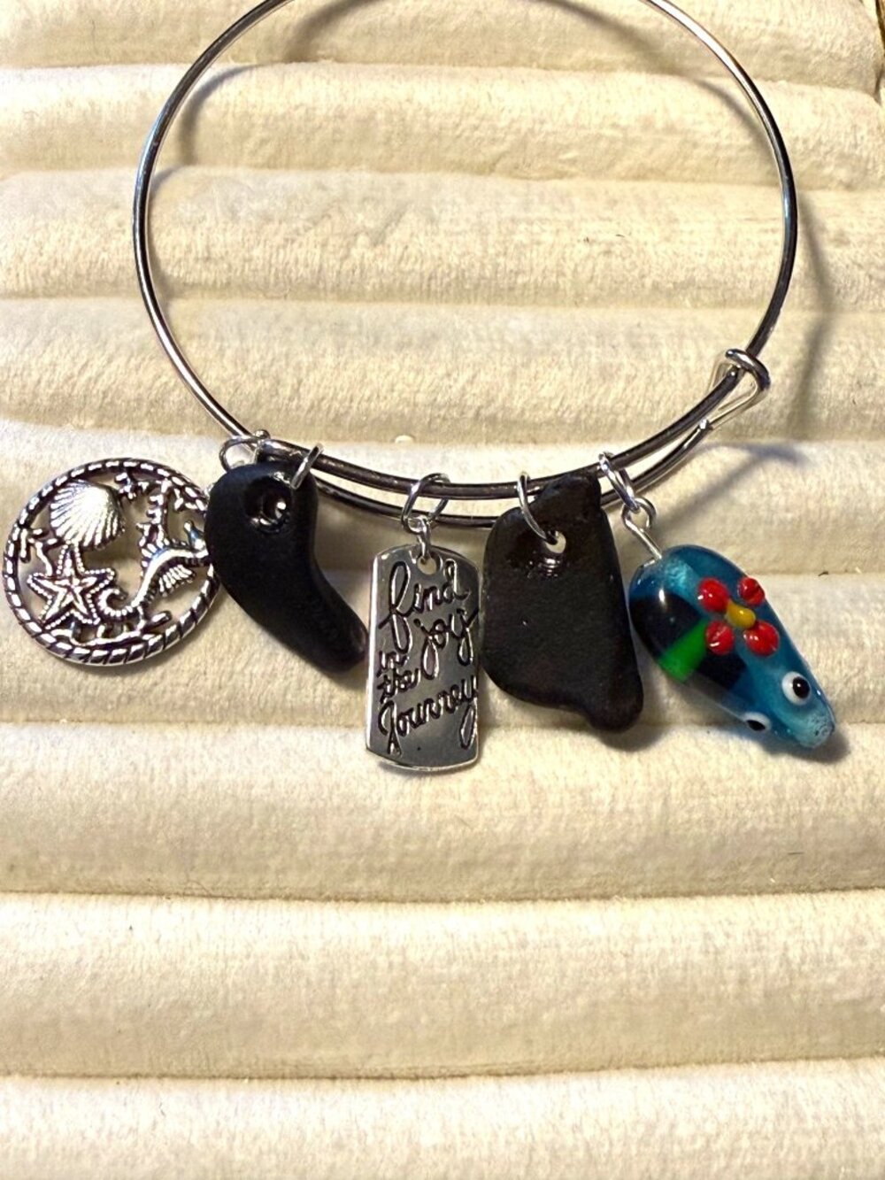Seaham Journey – Rare Pirate Glass & Lampwork Charm Bracelet